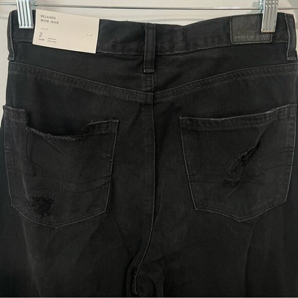 American Eagle, Women's Ripped Mom Jeans - Black Wash. Size: 2 Regular. NWT - Picture 15 of 16